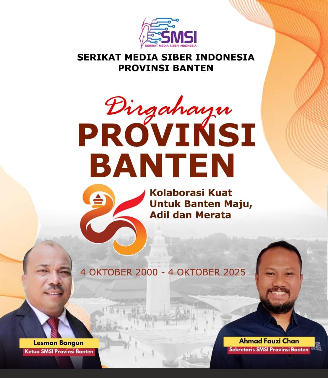 SMSI Banten , Ucapan HUT Banten ke 25 Tahun